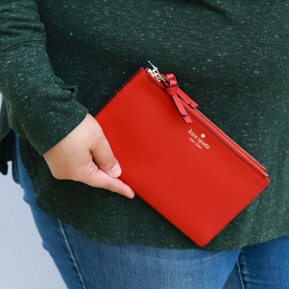 NWT Kate Spade Leather Mulberry Street Melea Travel Wallet Red - Picture 4 of 12